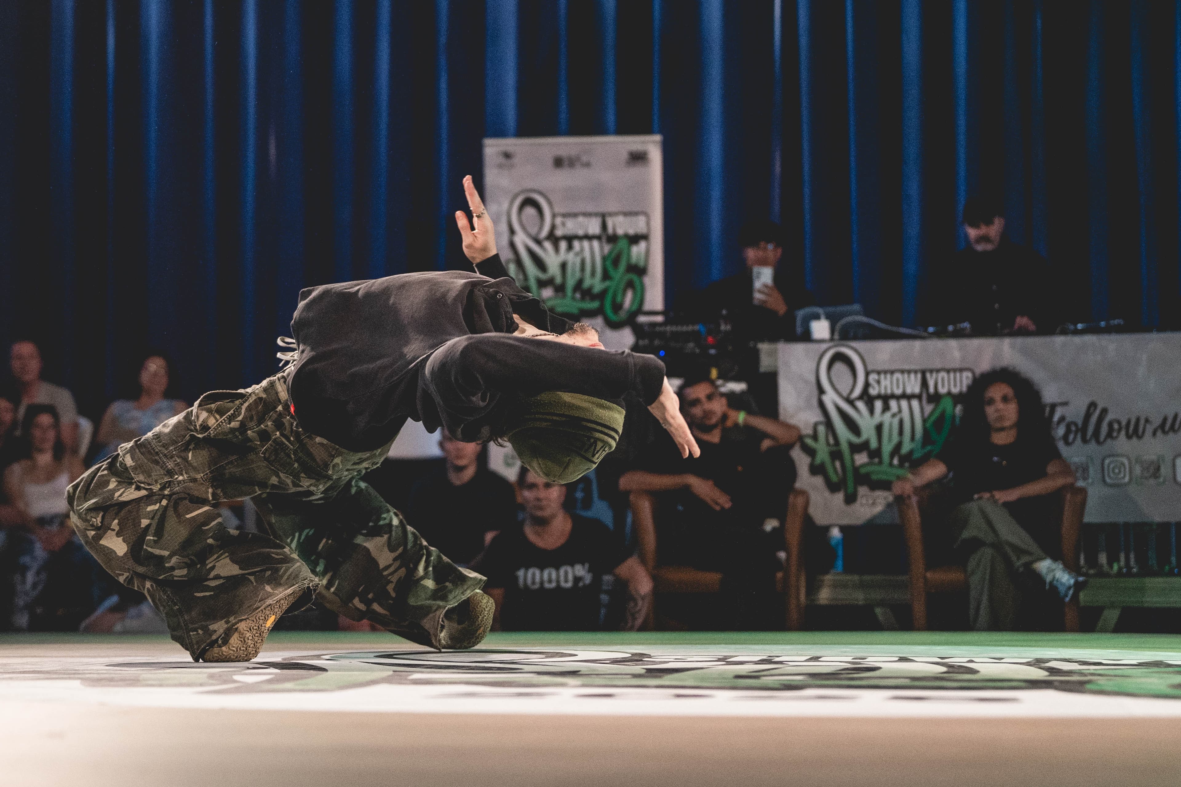 B-Boy backflip breaking